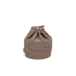 Snow Peak brown fabric drawstring storage bag