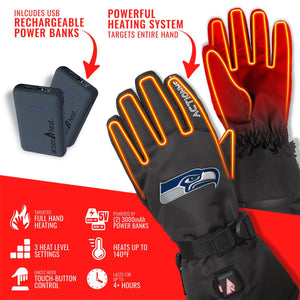 ActionHeat Seattle Seahawks 5V Battery Heated Gloves
