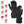 Gerbing black heated motorcycle gloves with feature icons for battery power and temperature settings