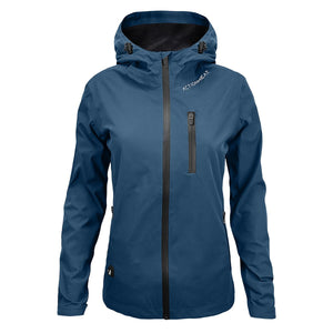 ActionHeat blue hooded softshell jacket with black front zipper and chest pocket
