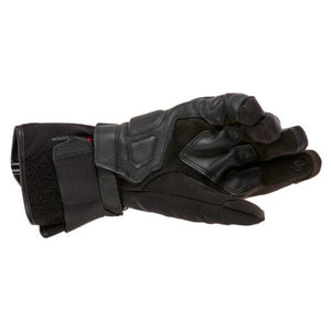 Alpinestars black leather motorcycle glove with wrist strap