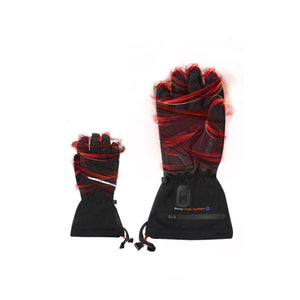 Lenz black heated gloves with red heat visualization lines