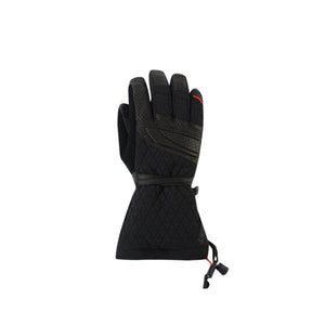 Lenz black quilted winter glove with perforated leather palm