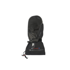 Lenz black heated mitten with adjustable wrist strap and battery compartment