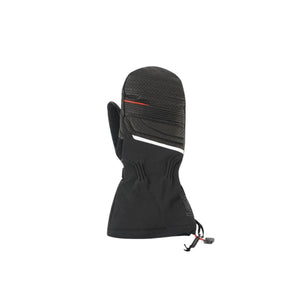 Black Lenz heated mitten with textured palm and adjustable wrist strap