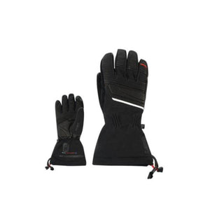 Lenz black heated gloves with palm and back view