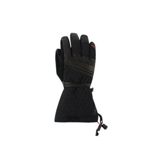 Lenz black quilted winter glove with adjustable wrist strap