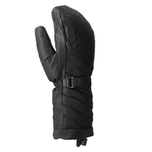 Black Lenz quilted leather mitten with adjustable wrist strap