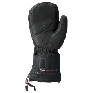 Lenz black heated mitten with Body Heat System branding on the cuff
