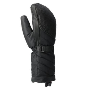 Lenz black quilted winter mitten with adjustable wrist strap