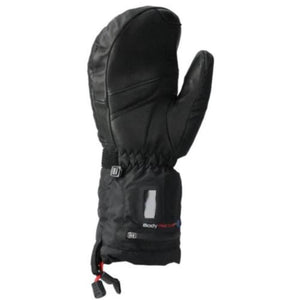 Lenz black heated mitten with adjustable wrist strap and battery compartment