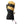 Lenz black and yellow leather ski mitten with wrist strap