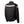 Back view of black textile motorcycle jacket with reflective strips