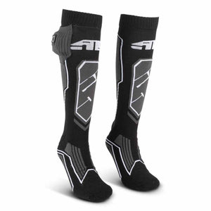 Black and grey 509 heated socks with battery pocket