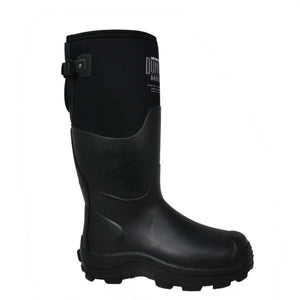 Dryshod black waterproof rubber work boot with adjustable calf strap