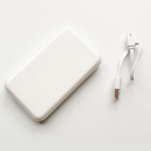 FNDN white portable power bank and charging cable