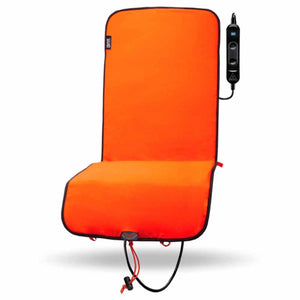 Ignik orange heated seat pad with black trim and remote controller