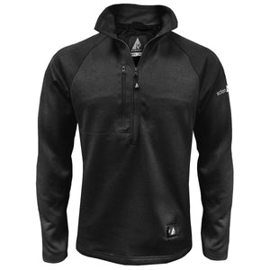 ActionHeat black quarter zip fleece pullover with chest pocket