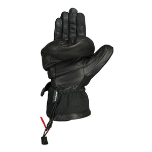 Seirus black leather convertible mitten with textured grip palm and adjustable wrist strap