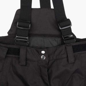Mobile Warming black snow bib suspender attachment detail