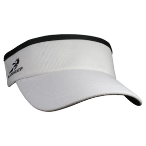 Headsweats white visor with black trim and logo