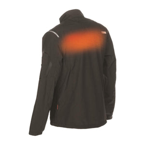 Mobile Warming black heated jacket showing back heating element