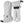 Hestra white three finger ski mittens with adjustable wrist straps and drawcord cuffs