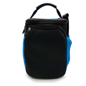 Kanga Coolers black and blue insulated lunch bag with top handle