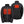 Mobile Warming black heated puffer jacket showing front and back heating elements