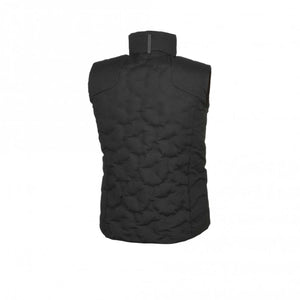 Back view of a black Macna quilted vest