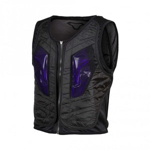 Macna black motorcycle cooling vest with purple chest inserts