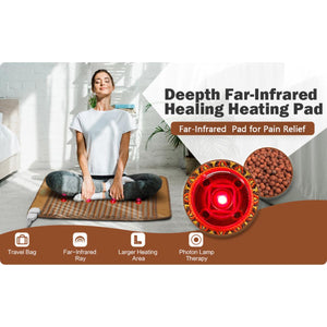 UTK Technology far infrared heating pad with photon lamp therapy and travel bag