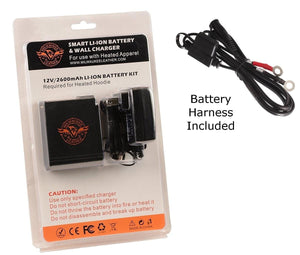 Milwaukee Leather 12V lithium ion battery and wall charger kit with included battery harness