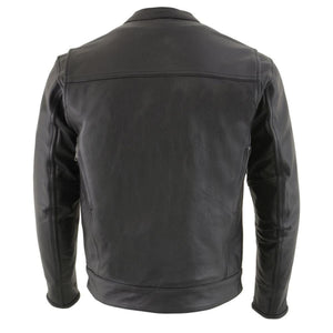 Back view of a black Milwaukee Leather motorcycle jacket