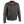 Black leather motorcycle jacket with zippered pockets and orange interior lining