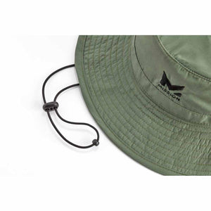 Olive green Mission bucket hat with adjustable chin strap