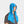 Man wearing a blue Mission cooling hood towel