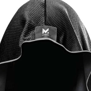 Black mesh hood with Mission logo patch