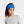 Person wearing a blue Mission headband