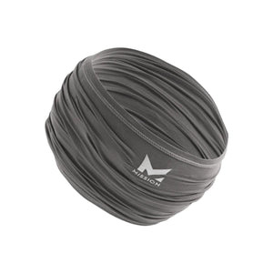 Grey Mission neck gaiter with logo