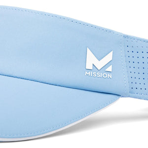Light blue Mission visor with white logo