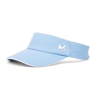 Light blue Mission visor with white trim and logo