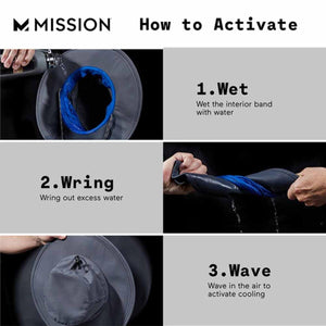 Mission hat activation steps wet wring and wave to activate cooling