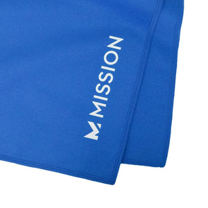 Blue Mission cooling towel with white logo