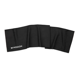 Black Mission cooling towel laid flat