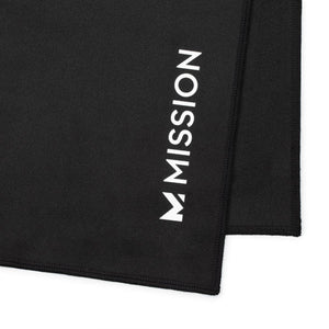 Black Mission cooling towel with white logo