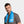 Man wearing a blue Mission cooling towel around his neck