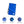 Mission blue cooling towel with three hexagonal diagrams showing cooling fabric technology