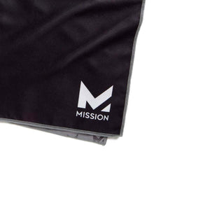 Black Mission cooling towel with white logo