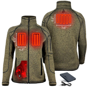 ActionHeat heated jacket showing heating element locations and battery pack